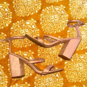 Lulu’s Elegant Blush Pink Block Heel Sandals - 8.5